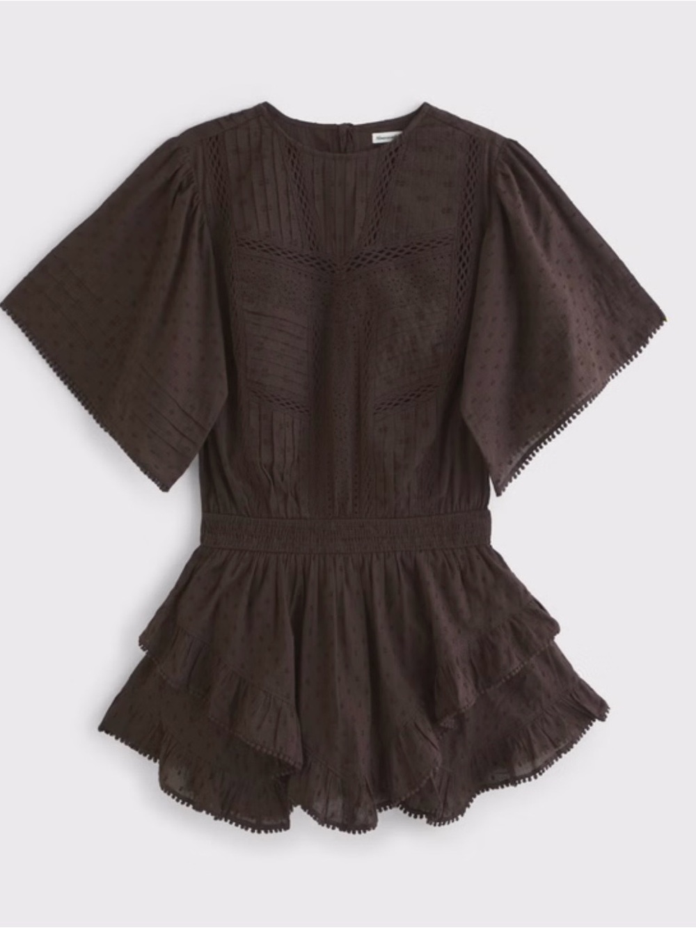 Abercrombie & Fitch Brown Ruffle Romper